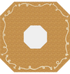 Nantucket basket octagonal placemat with white center and decorative border on a white background