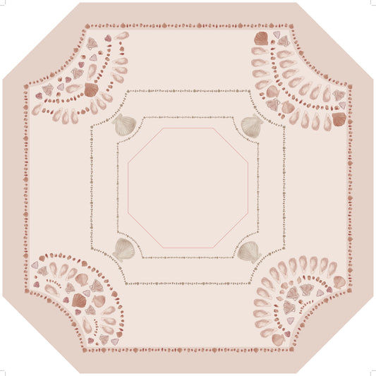 Sailor’s Valentine Gaming Mat - Octagonal [with cut out to fit Center & Spring tables]